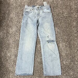 Light Wash girls wide-Leg Jeans - Light Blue